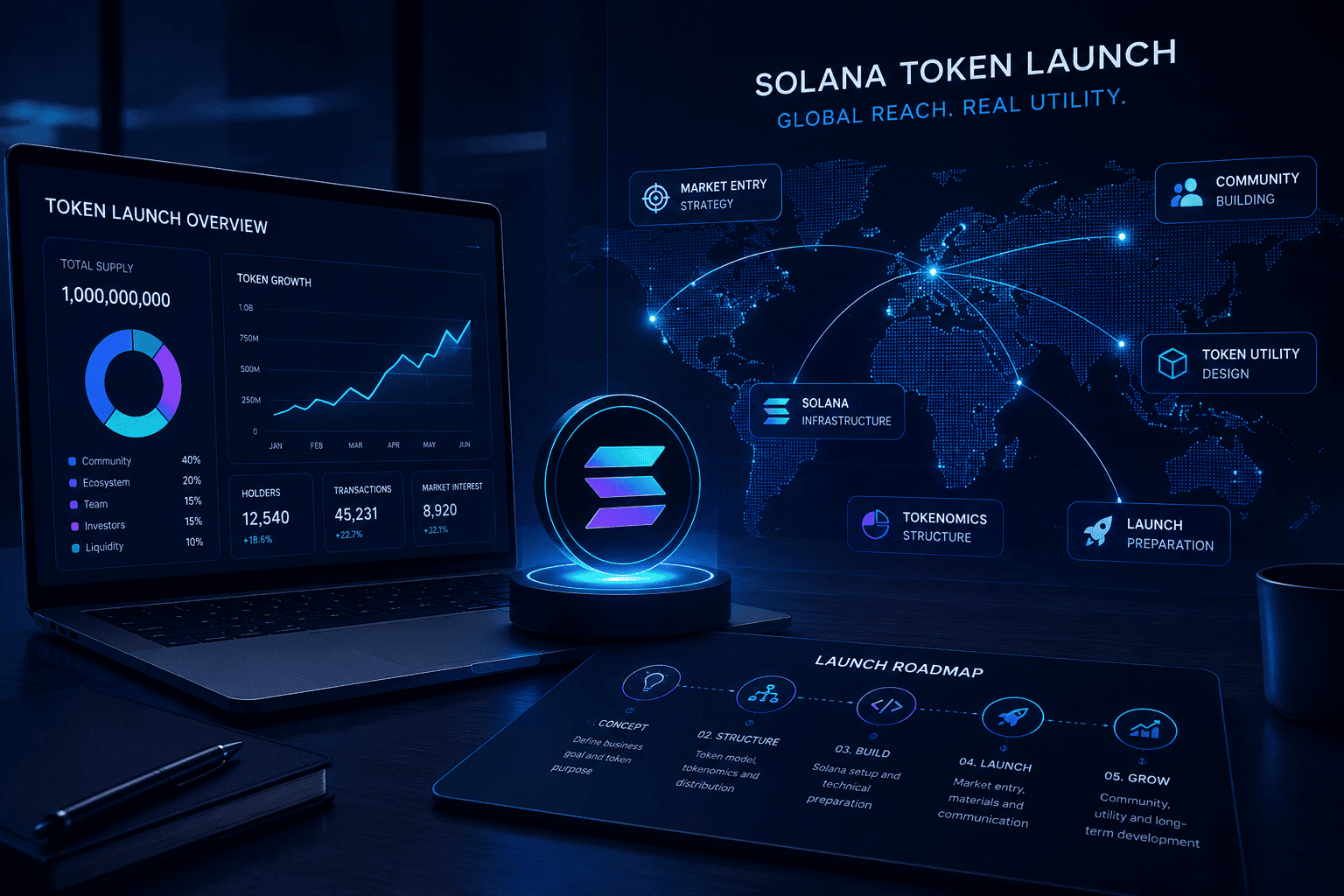 Solana token launch strategy visual